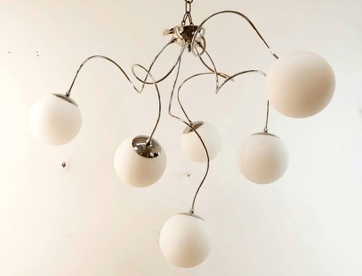 Adjustable Hanging Lamp with White Sphere Glass-QLH-1768338