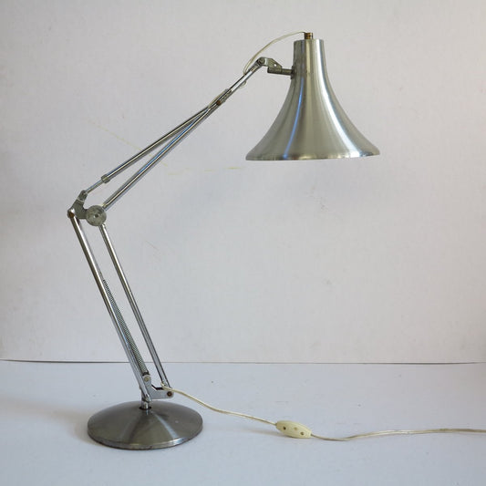 Adjustable Industrial Desk Lamp with Aluminium Shade, 1970s