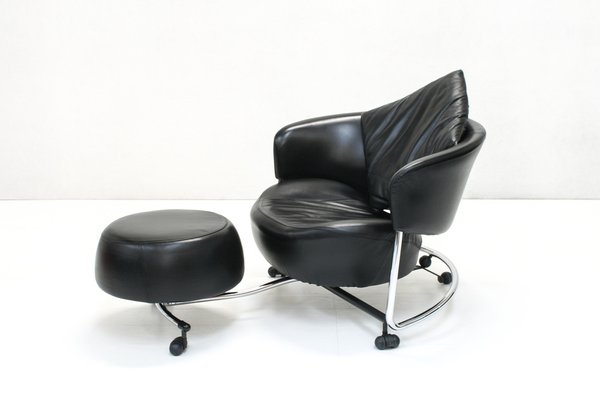 Adjustable Leather Girotonda Lounge Chair by Francesco Binfaré for Cassina, 1990s-SES-1311793