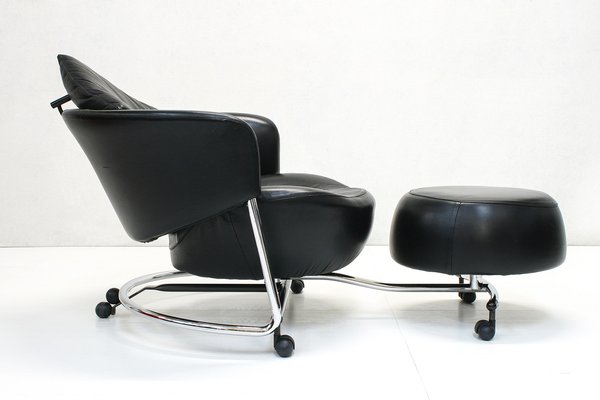 Adjustable Leather Girotonda Lounge Chair by Francesco Binfaré for Cassina, 1990s-SES-1311793