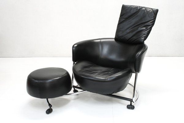 Adjustable Leather Girotonda Lounge Chair by Francesco Binfaré for Cassina, 1990s-SES-1311793