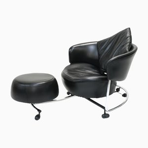 Adjustable Leather Girotonda Lounge Chair by Francesco Binfaré for Cassina, 1990s-SES-1311793