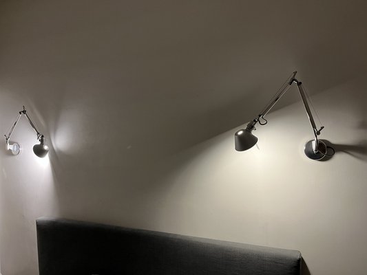 Adjustable Micro Silver Wall Lamps from Artemide, 2000s, Set of 2-OLY-1783433