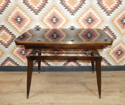 Adjustable Multifunctional Patterned Coffee Table in Glass, 1960s-AFE-1372130