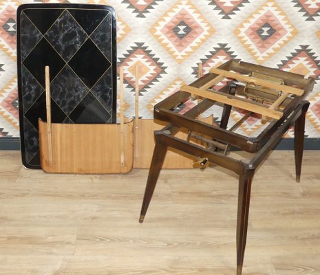 Adjustable Multifunctional Patterned Coffee Table in Glass, 1960s-AFE-1372130