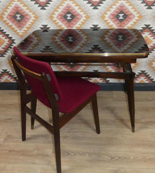 Adjustable Multifunctional Patterned Coffee Table in Glass, 1960s