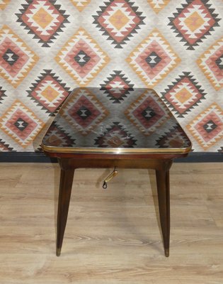 Adjustable Multifunctional Patterned Coffee Table in Glass, 1960s-AFE-1372130