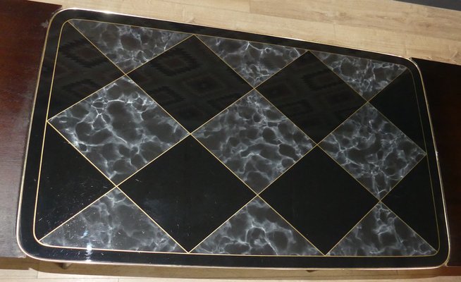 Adjustable Multifunctional Patterned Coffee Table in Glass, 1960s-AFE-1372130