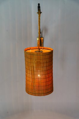 Adjustable Original Wicker Shade Wall Lights by Rupert Nikoll, 1950s, Set of 2-SPD-1811200