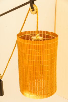 Adjustable Original Wicker Shade Wall Lights by Rupert Nikoll, 1950s, Set of 2-SPD-1811200