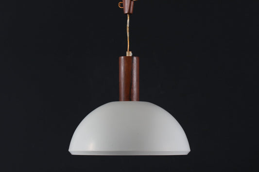 Adjustable Rosewood Pendant Light with Metal Shade by Svend Aage Holm Sørensen, 1960s