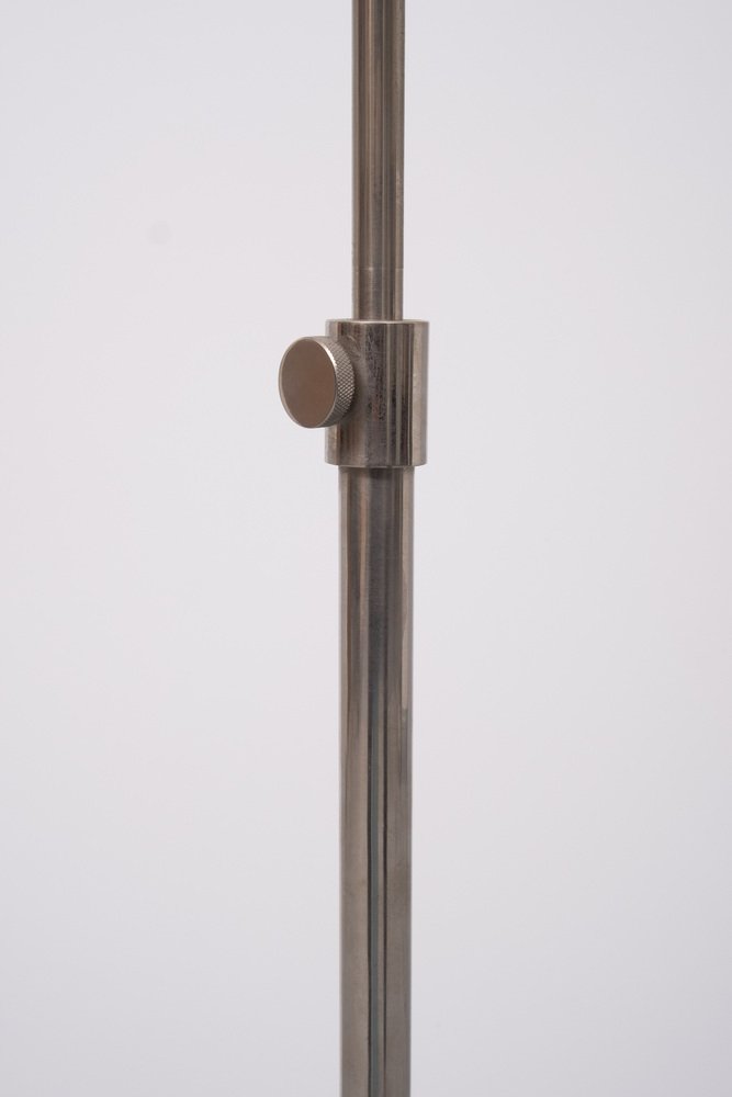 Adjustable Stich Leather Floor Lamp by Jacques Adnet, 1975