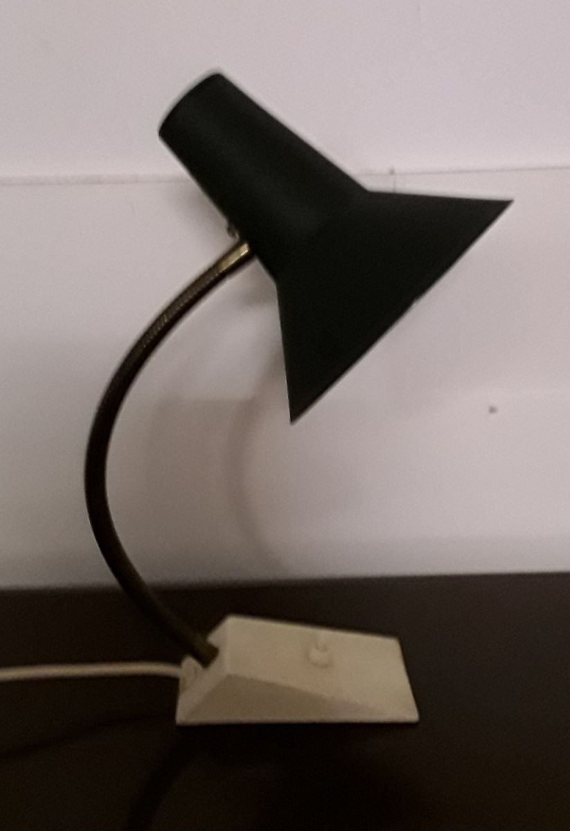 Adjustable Table Lamp With Creamy White Painted Iron Base, 1960s