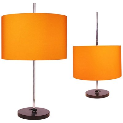 Adjustable Table Lamps in Orange from Staff Leuchten, Germany, 1960s, Set of 2-DEK-932722