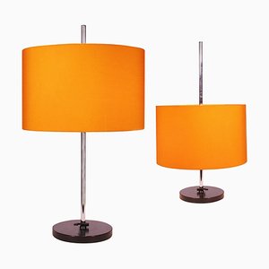 Adjustable Table Lamps in Orange from Staff Leuchten, Germany, 1960s, Set of 2-DEK-932722