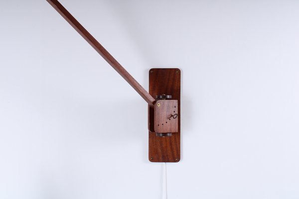 Adjustable Wall Lamp in Black and Teak from Indoor, 1950s-XT-1451409