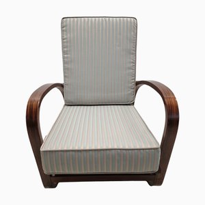 Adjustable Walnut Bentwood H-70 Lounge Chair attributed to Jindrich Halabala, 1930s-SAK-1772451