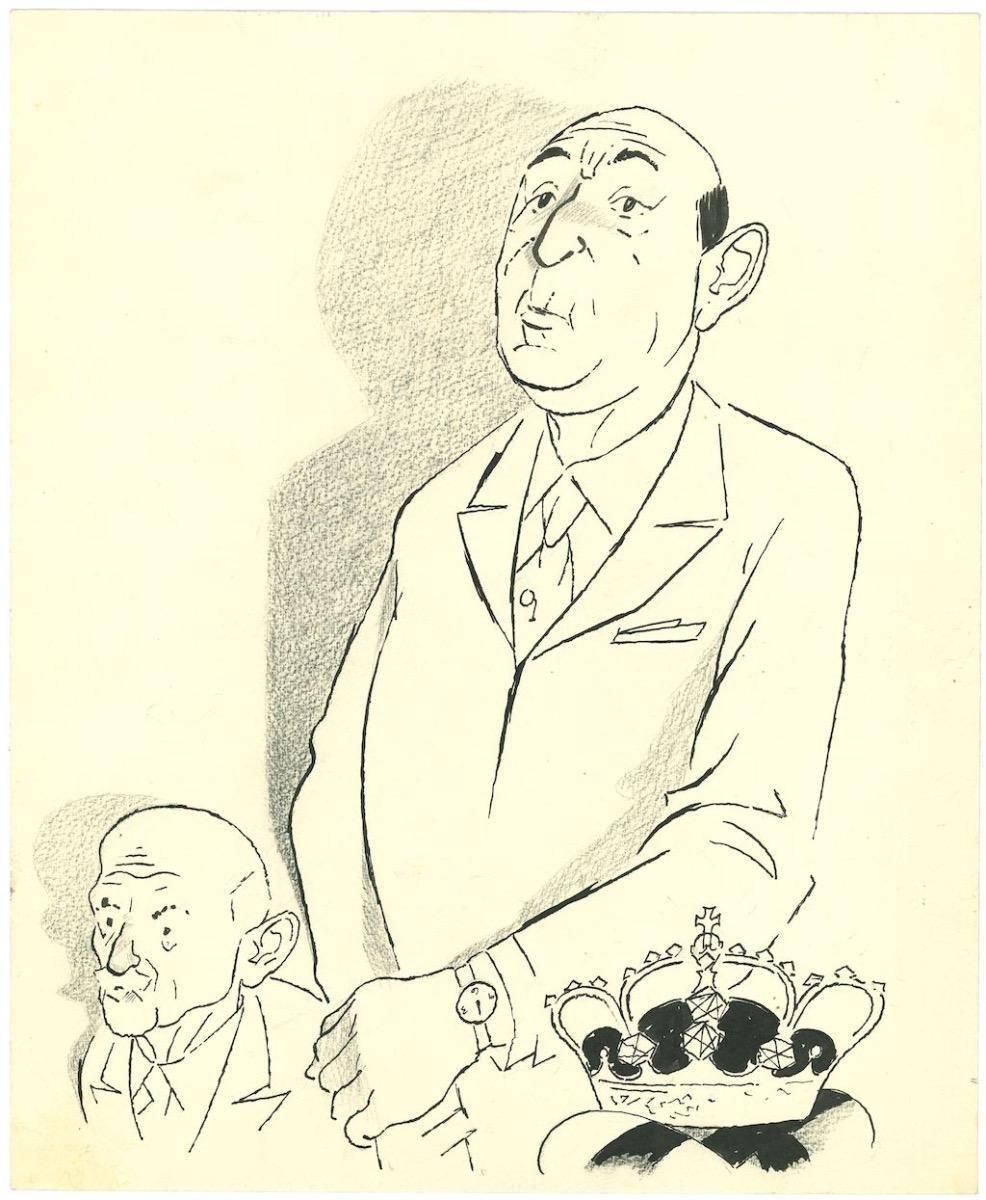 Adolf Reinhold Hallman, The King, China Ink Drawing, Mid-20th Century