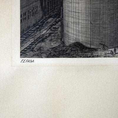 Adolfo Almarcha, Drawing of Building, 1978, Charcoal and Graphite on Paper-UZ-1419076