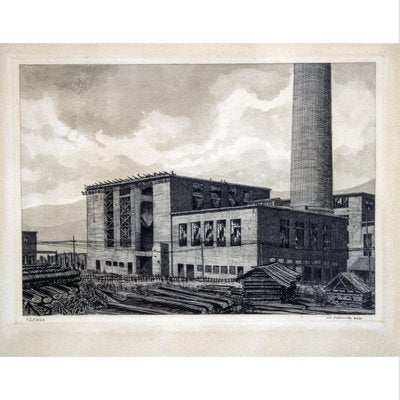 Adolfo Almarcha, Drawing of Building, 1978, Charcoal and Graphite on Paper-UZ-1419073