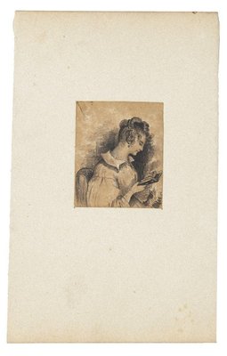 Adolphe-Félix Cals, Portrait of Woman, China Pencil on Paper, Late 19th Century-ZCI-844445