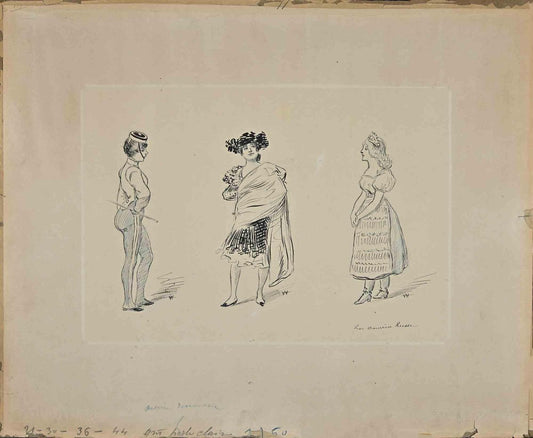 Adolphe Willette, Characters, Late 19th Century, Drawing