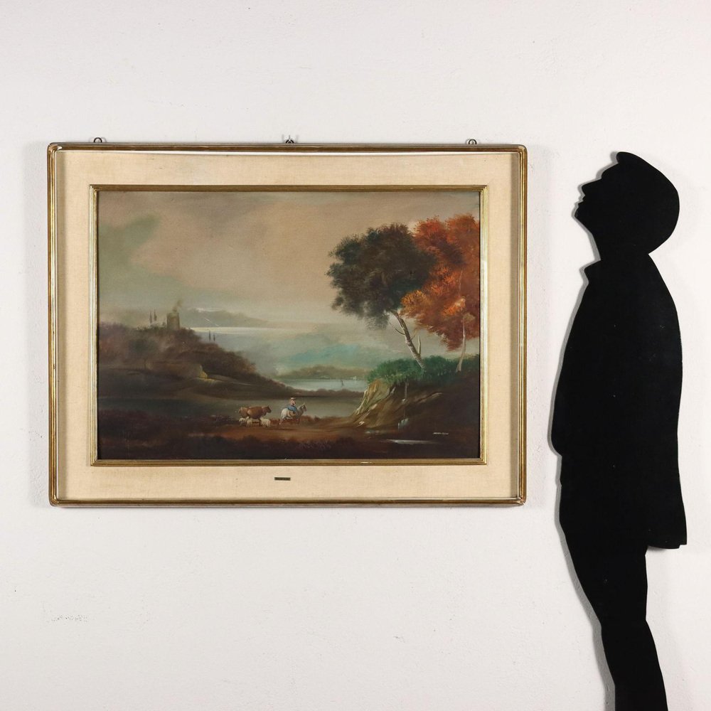 Adriano Gajoni, Painting, 20th-Century, Oil on Faesite, Framed