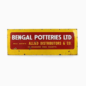 Advertising Enameled Bengal Potteries Sign, 1950s-NQ-656385