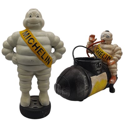 Advertising Figurines in Iron from Bibendum Michelin, 1950s, Set of 2-TCS-1144055