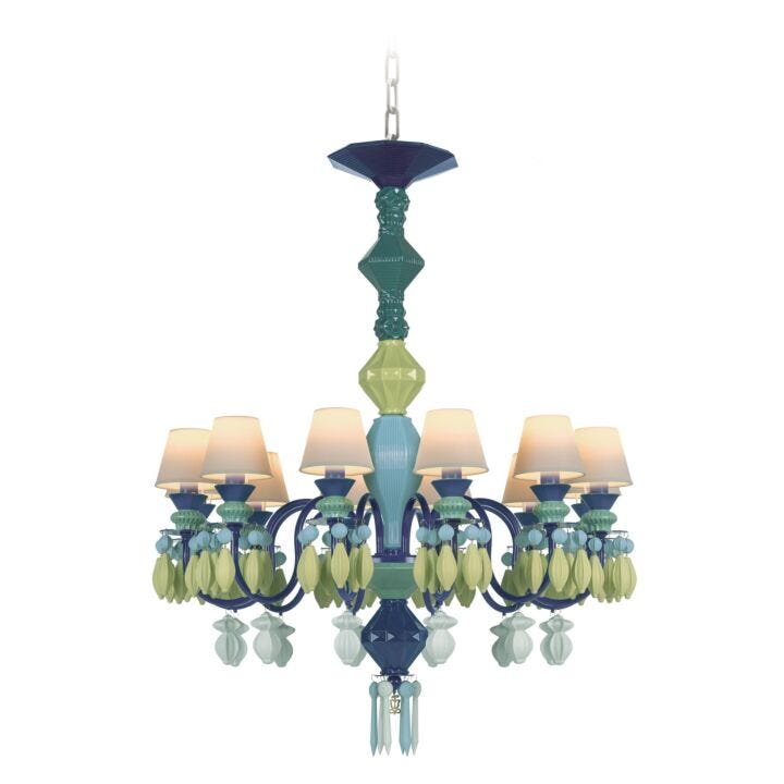 Belle de Nuit 12 Lights Chandelier by Lladró #Green (CE/UK/CCC)