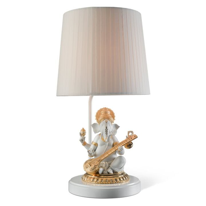 Veena Ganesha Table Lamp by Lladró #Golden Luster (CE)