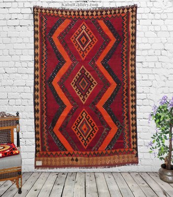 Afghan Nomadic Kilim Rug, 1930s-UZN-1393495