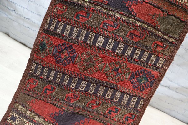 Afghan Oriental Nomadic Beloch Sumakh Kilim Runner Rug, 1920s-UZN-1410997