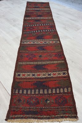 Afghan Oriental Nomadic Beloch Sumakh Kilim Runner Rug, 1920s-UZN-1410997