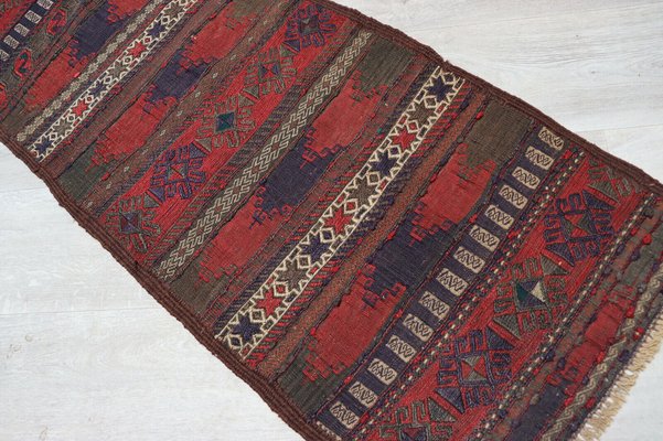 Afghan Oriental Nomadic Beloch Sumakh Kilim Runner Rug, 1920s-UZN-1410997