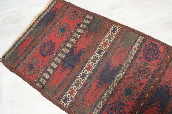 Afghan Oriental Nomadic Beloch Sumakh Kilim Runner Rug, 1920s-UZN-1410997