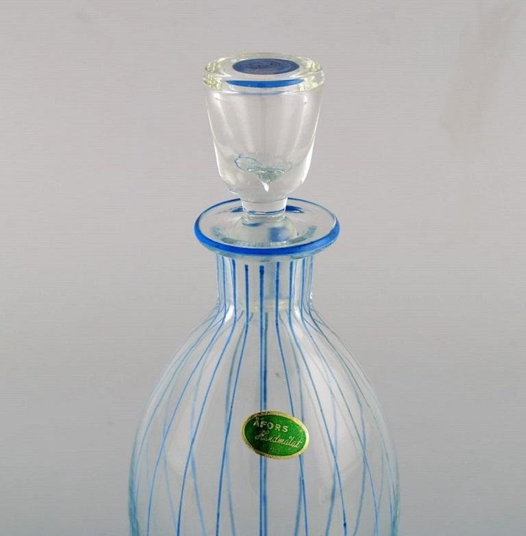 Åfors Carafe in Hand-Painted Mouth-Blown Art Glass, 1960s