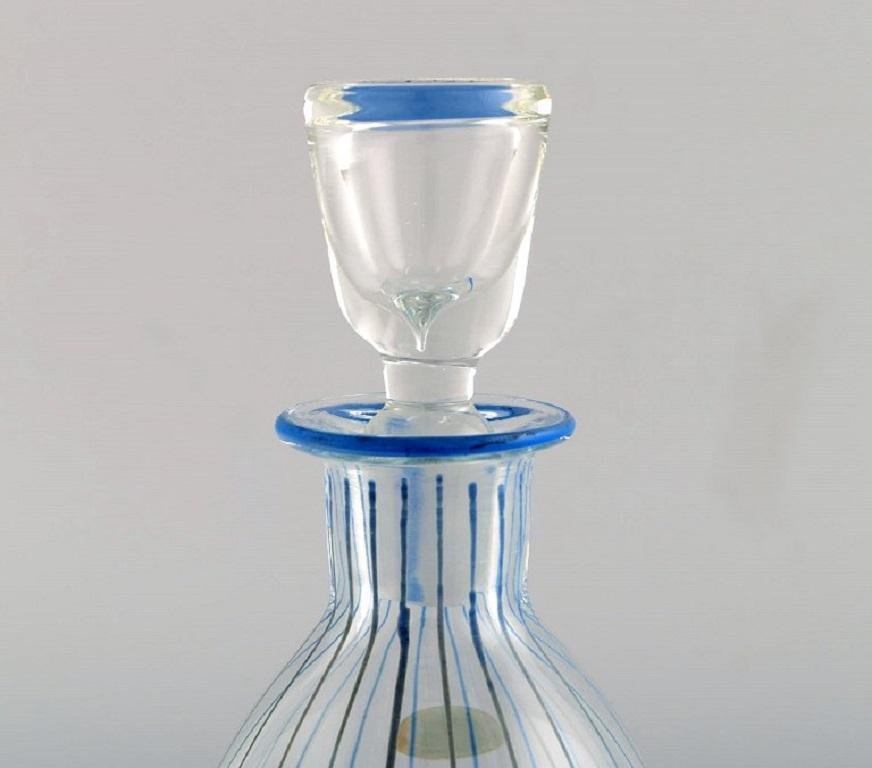 Åfors Carafe in Hand-Painted Mouth-Blown Art Glass, 1960s