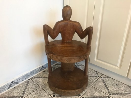 African Carved Wood Trunk Chair-WQQ-1154771