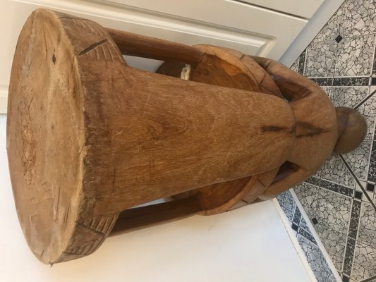 African Carved Wood Trunk Chair-WQQ-1154771