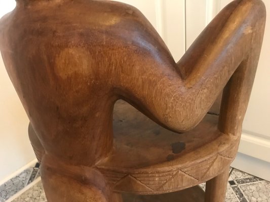 African Carved Wood Trunk Chair-WQQ-1154771