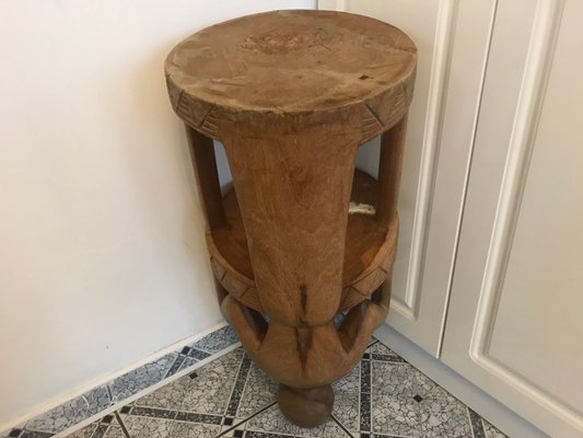 African Carved Wood Trunk Chair-WQQ-1154771