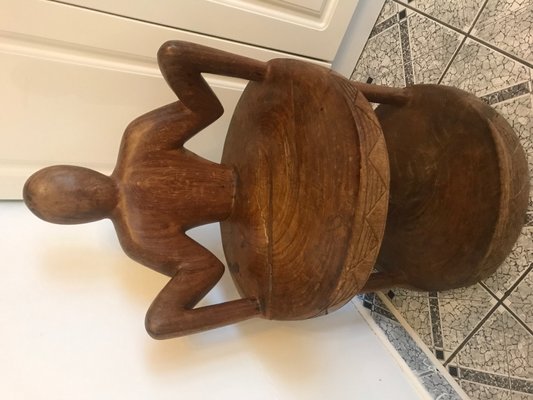 African Carved Wood Trunk Chair-WQQ-1154771