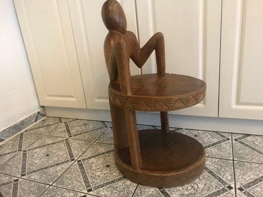 African Carved Wood Trunk Chair-WQQ-1154771