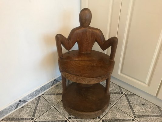 African Carved Wood Trunk Chair-WQQ-1154771