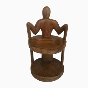 African Carved Wood Trunk Chair-WQQ-1154771