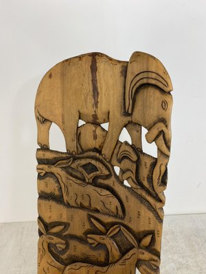 African Hand Carved Tribal Chair, 1960s-DE-842725