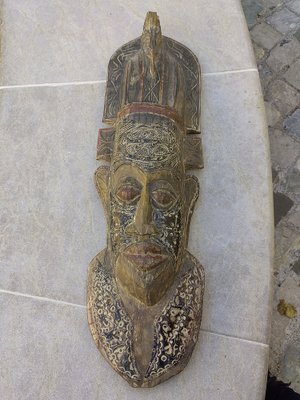 African Mask in Carved Wood, 1950s-ZFY-1756799