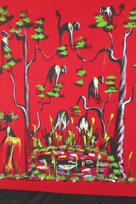 African Red & Black Artworks, 1950s , Set of 4-RDN-1725737