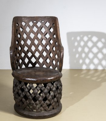 African Sculpted Bamileké Throne Chair, 1980s-BUB-1813759